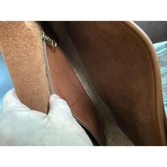 Vintage 90s Coach Prairie Bag 9954 British Tan Leather Flap Turnlock Crossbody B - Picture 7 of 14